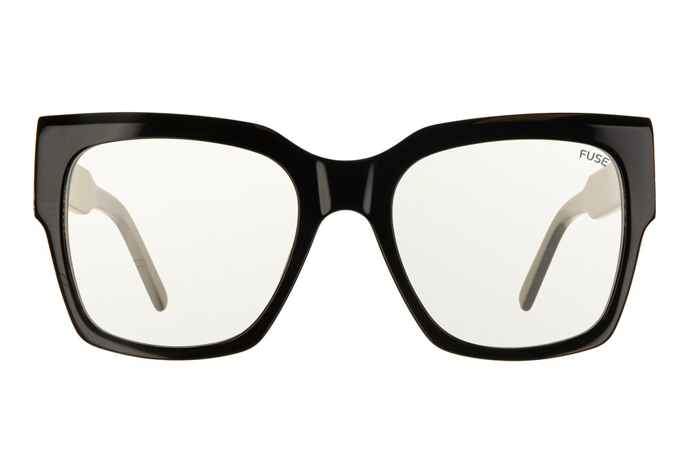 Gloss Black Amelia Frames with Clear Blue Light Lenses Fuse Lenses