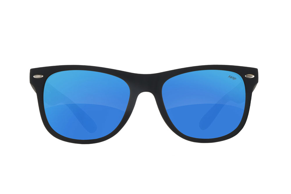 Fuse Summerland Sunglasses | Matte Black | AMP Glacier Mirror Polarized