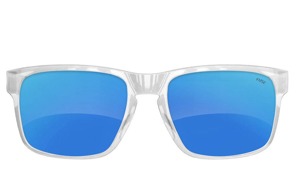 Clear Egmont Frames with Polarized Glacier Mirror Lenses Fuse Lenses